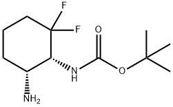 1,1-Dimethylethyl N-[(1R,6R)-6-amino-2,2-difluorocyclohexyl]carbamate 结构式